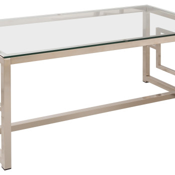 Occasional Group Contemporary Metal Coffee Table with Glass Table Top & Geometric Motif
