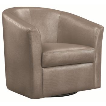 Accent Seating Contemporary Styled Accent Swivel Chair in Red Vinyl Upholstery