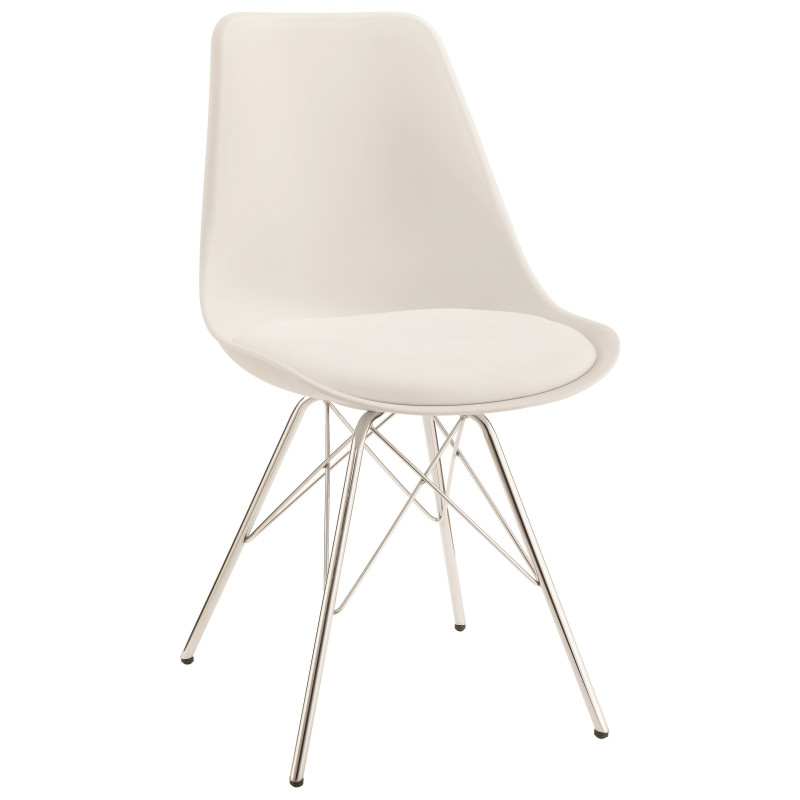 Dining Chairs and Bar Stools Contemporary Dining Chair with Chrome Legs