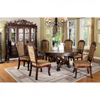 Medieve Dining 7PC Set( Round Table + 4 Sidechair + 2Armchair) 
