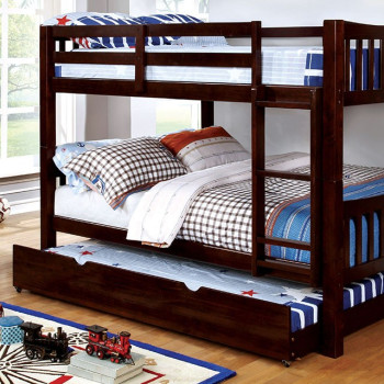 CAMERON FULL/FULL BUNK BED, DARK WALNUT  