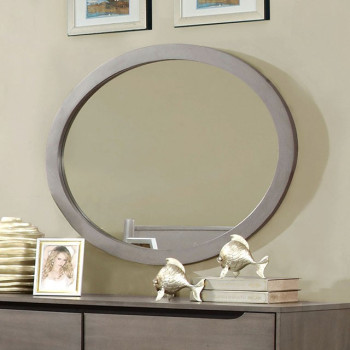 LENNART GRAY OVAL MIRROR 