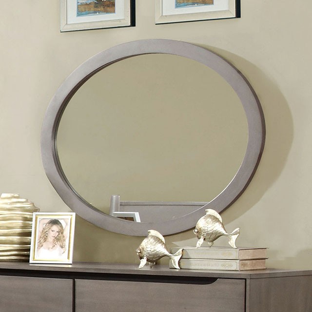 LENNART GRAY OVAL MIRROR 