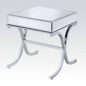 Yuri Metal Beveled Glass Metal End Table