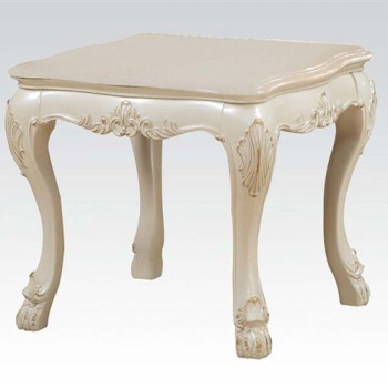 Hanson Brown Wood End Table w/Oversized Turned Legs