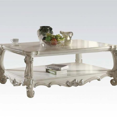 Versailles Traditional White Wood Coffee Table