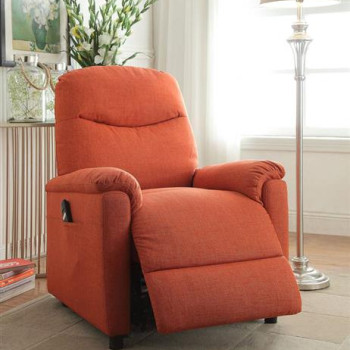 Catina Orange Fabric Metal Power Lift Recliner
