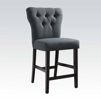 Effie Contemporary Gray Espresso Wood Fabric Counter Height Chairs