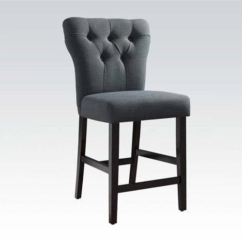 Effie Contemporary Gray Espresso Wood Fabric Counter Height Chairs
