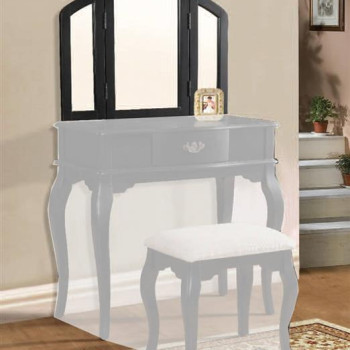 Maren Black Solid Wood Glass Tri Fold Mirror