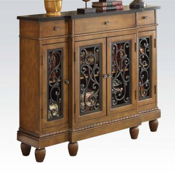 Vidi Oak Wood Metal Console Table w/Drawer & Shelf