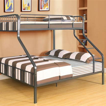 Caius Metal Twin/Queen Bunk Bed w/Gunmetal Color