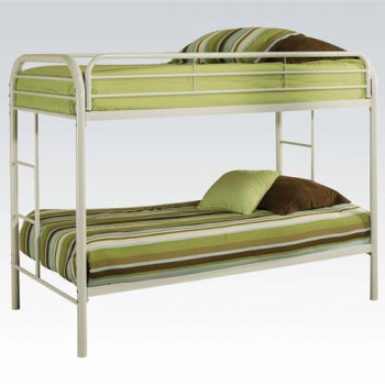 Thomas White Metal Twin/Twin Bunk Bed W/Built In Ladder