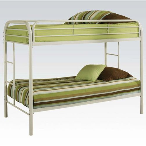 Thomas White Metal Twin/Twin Bunk Bed W/Built In Ladder