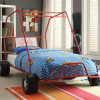 Xander Red Black Metal Racing Car Twin Bed