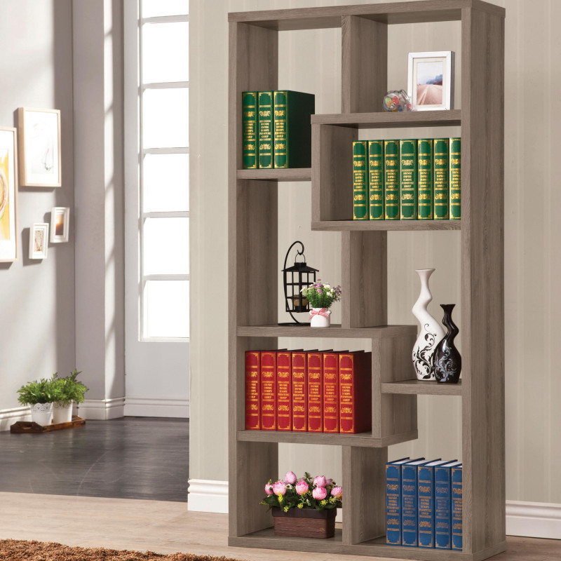 Bookcases Multiple Cubed Rectangular Bookcase, Weathered Grey
