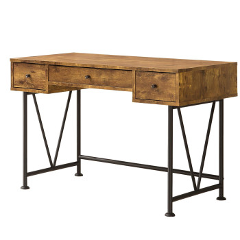 Barritt Industrial Style Writing Desk with 3 Drawers