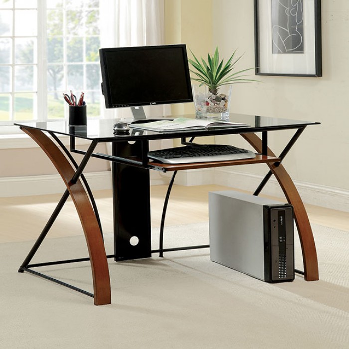 BADEN COMPUTER DESK Oak & Black Finish