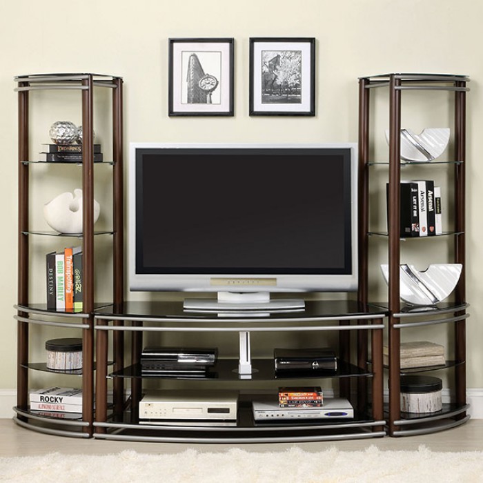 SILVER CREEK 3 Pc. Set TV CONSOLE + 2 PIER SHELVES 