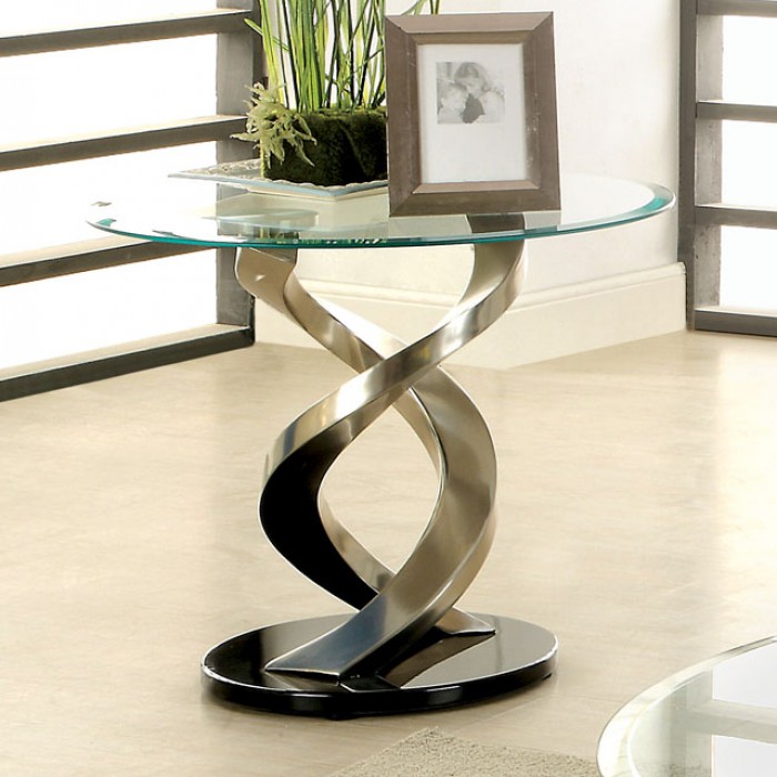 NOVA END TABLE Satin Plated Finish
