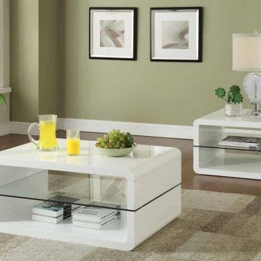 70326 Cocktail Table with 2 Shelves