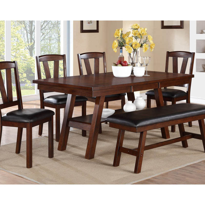Dining Table F2271 with Bench and 4 Side Chair