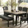 Cristo Dining Set - Black Wood - Marble Top 5 pc (1 Table and 4 side chair)