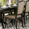 Marston Double Pedestal Dining Set - Neutral tone fabric - Dark Cherry 7pc set (TABLE + 2 ARM CHAIRS + 4 SIDE CHAIRS)