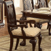 Norwich Leg Dining Table Set - Beige Fabric - Warm Cherry 7pc set (TABLE + 2 ARM CHAIRS + 4 SIDE CHAIRS)