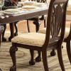 Norwich Leg Dining Table Set - Beige Fabric - Warm Cherry 7pc set (TABLE + 2 ARM CHAIRS + 4 SIDE CHAIRS)