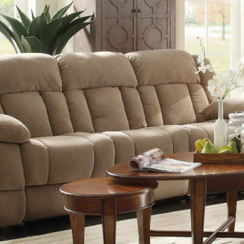 Laurelton Reclining Sofa Set - Taupe Fabric 