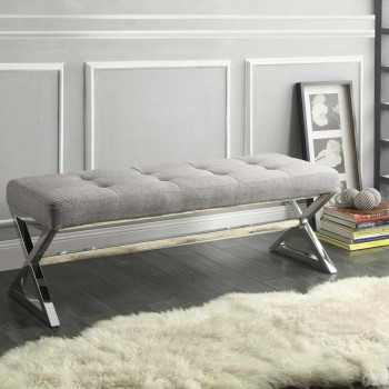 Rory X-Base Bench - Grey Linen