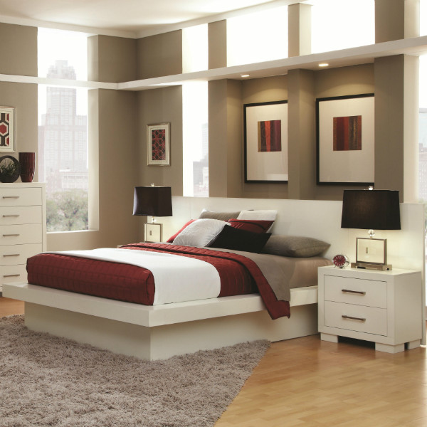 Jessica King Platform Bed with Rail Seating and Lights