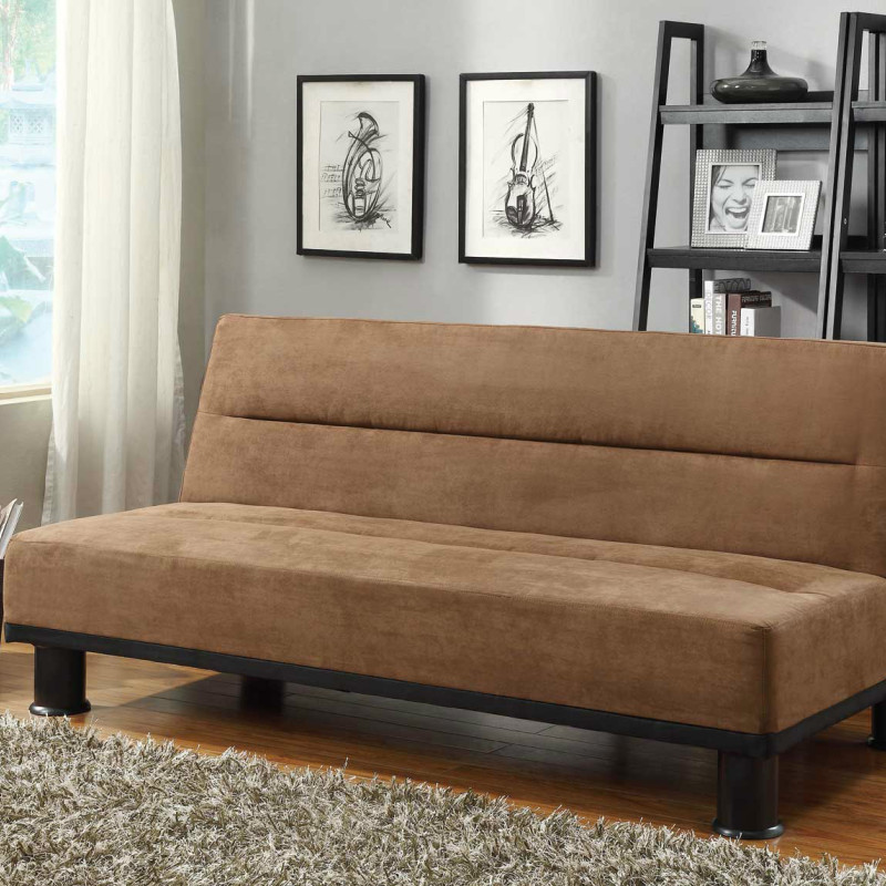 Callie Click-Clack Sofa Bed - Brown - Microfiber 4823BR