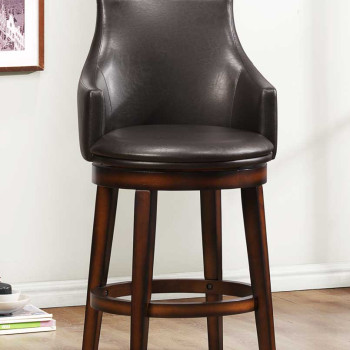 Bayshore Swivel Pub Chair - Medium Walnut - Vinyl 5447-29S