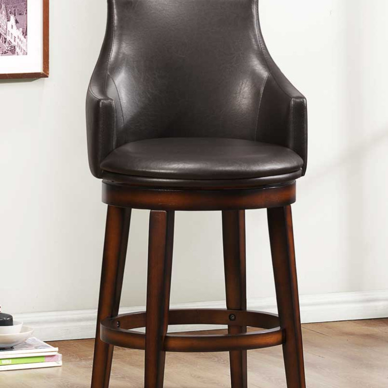Bayshore Swivel Pub Chair - Medium Walnut - Vinyl 5447-29S