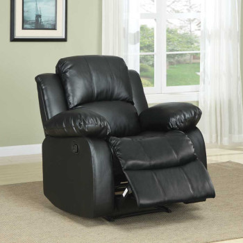 Cranley Reclining Chair - Black Bonded Leather 9700BLK-1 Homelegance