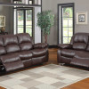2pc Cranley Reclining Sofa Set - Brown Bonded Leather 9700BRW Homelegance