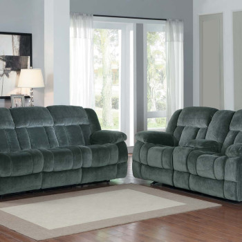 2pc Laurelton Reclining Sofa Set - Charcoal - Textured Plush Microfiber  9636CC Homelegance 