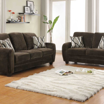 Rubin Sofa Set - Chocolate Textured Microfiber 9734CH Homelegance 