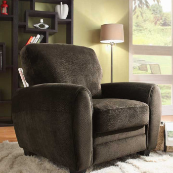 Rubin Chair - Chocolate Textured Microfiber 9734CH-1 Homelegance 