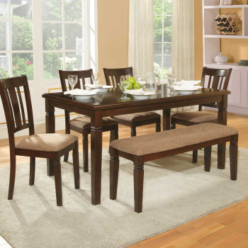 Devlin Dining Set - Espresso 5pc set (TABLE + 4 SIDE CHAIRS)