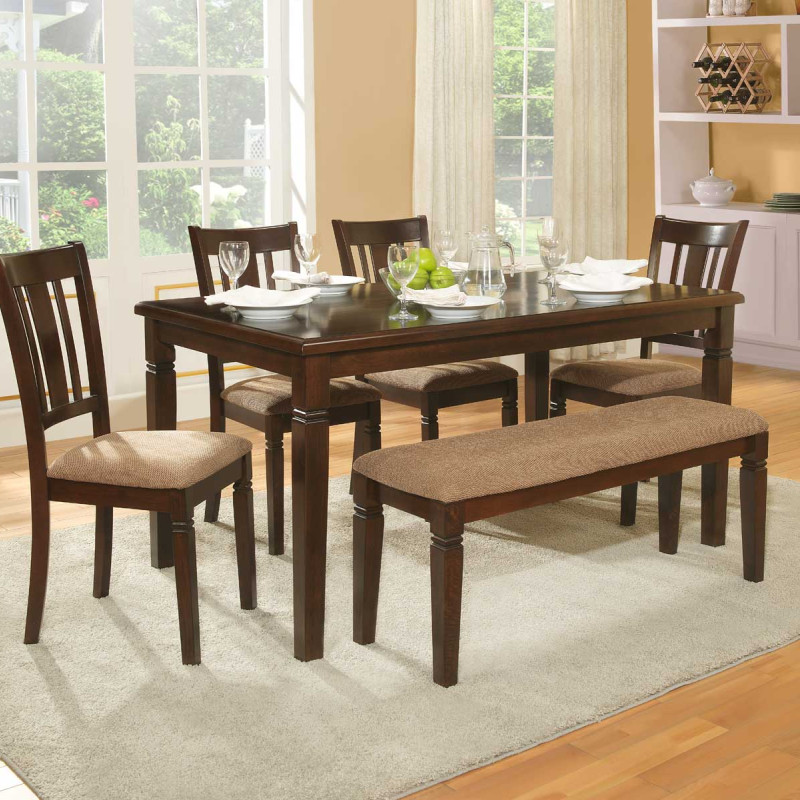 Devlin Dining Set - Espresso 5pc set (TABLE + 4 SIDE CHAIRS)