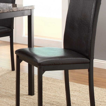 Tempe Side Chair - Black - Dark Brown Bi-Cast Vinyl 2601S