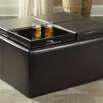 Kaitlyn Cocktail Ottoman in Bi-Cast Vinyl 468PU