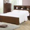 Jessica King Contemporary Bed with Storage Headboard and Built in Lighting