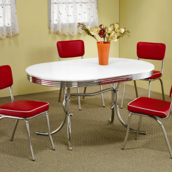 Cleveland 5 Piece Chrome Plated Dining Set
