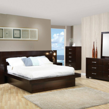 Jessica King Platform Bed with Rail Seating and Lights